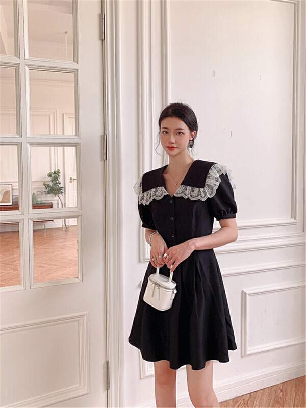 [Xiaofan family] foreign French lace ruffle collar dress 8300\lsw