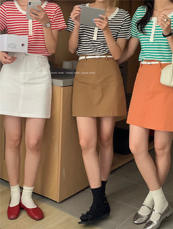 [end of July] minimalist and versatile comfortable skirt (with belt) 2061\hbx