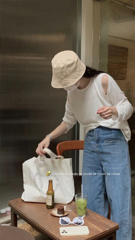 [in by in] Korean off shoulder gentle wind sunscreen shirt 0905\zjy