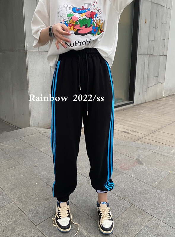 Original price 77.83! [rainbow] side webbing versatile casual pants 30073\wtt