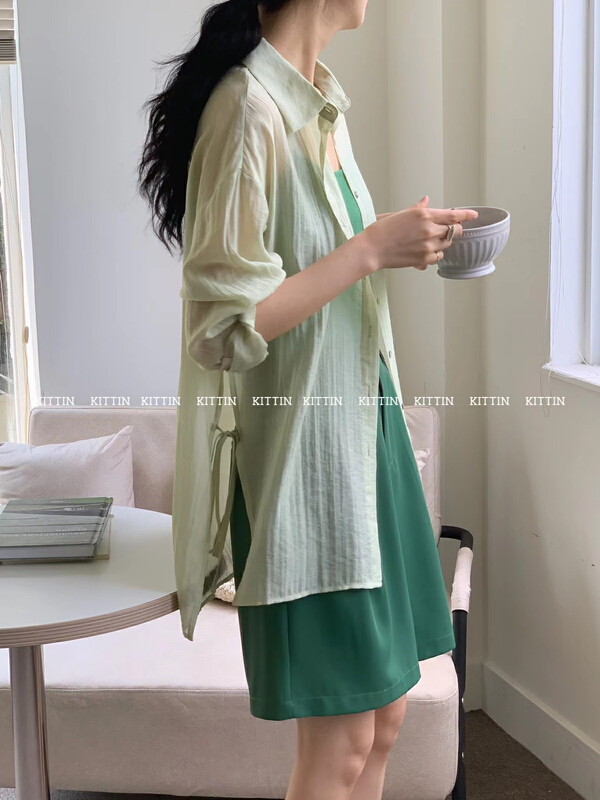 [Kittin] Korean version side version sunscreen shirt sunscreen shirt 818ss