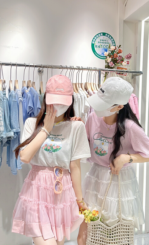 [Miss Korea] sweet and versatile solid Japanese skirt 6775\hbx