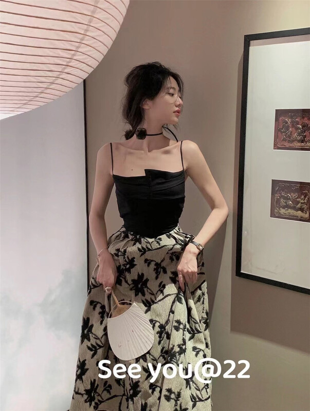 [see you] color blocked elegant dress (with florets) 31013\pcz