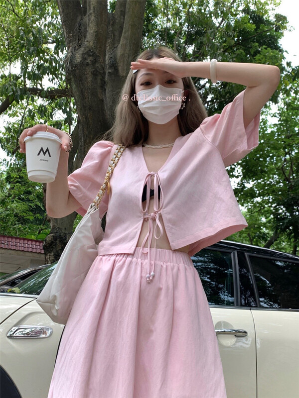 [DT class] small crowd design lace up shirt (excluding matching) 4811\xyj