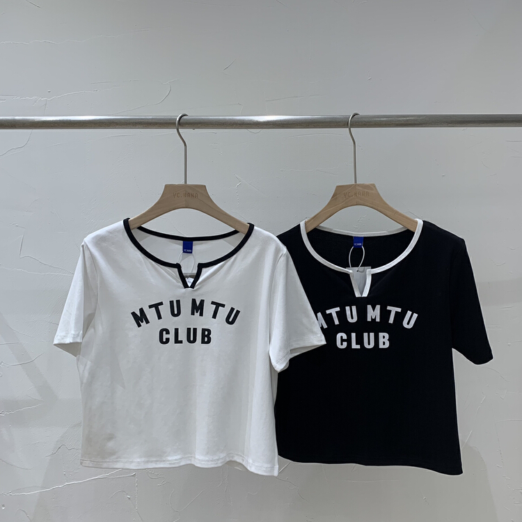 [ycnana] Korean casual simple letter short sleeve T-shirt 98196\lsw