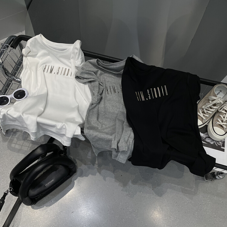 In early summer! [bobo1972] loose letter printed short sleeve T-shirt 216833\ozq
