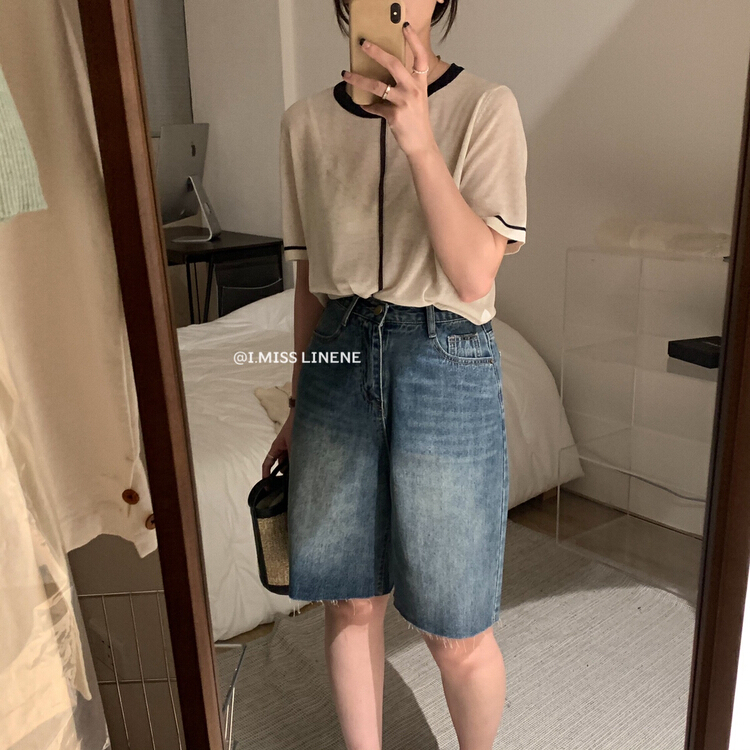 [Imiss] Korean loose contrast T-shirt cx0203\lsw