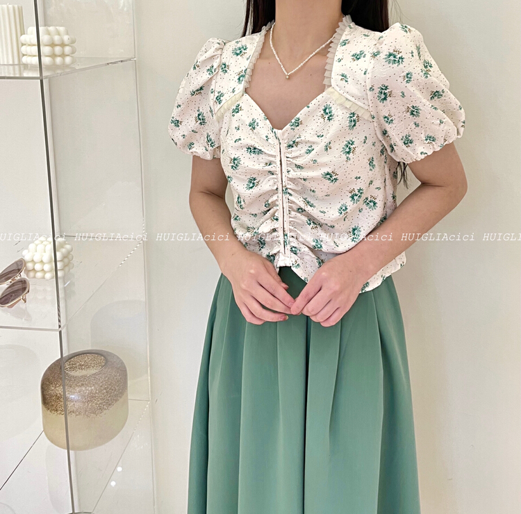 [Cinderella CICI] Korean floral short shirt ys3-8651\zsy
