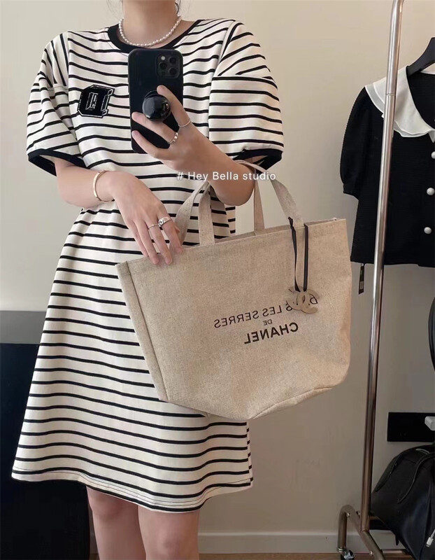 [hey Bella] round neck striped lady dress ys1-1505\ll