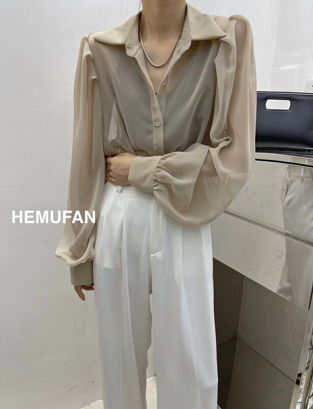 [Hepburn] advanced bubble sleeve Tulle shirt 3662\l