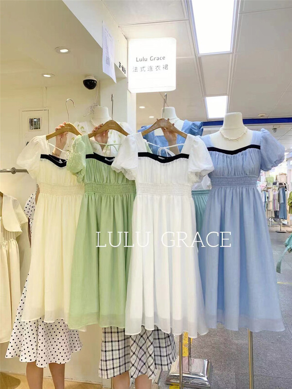 [Lulu grace] French temperament versatile waist dress 6389\zjy