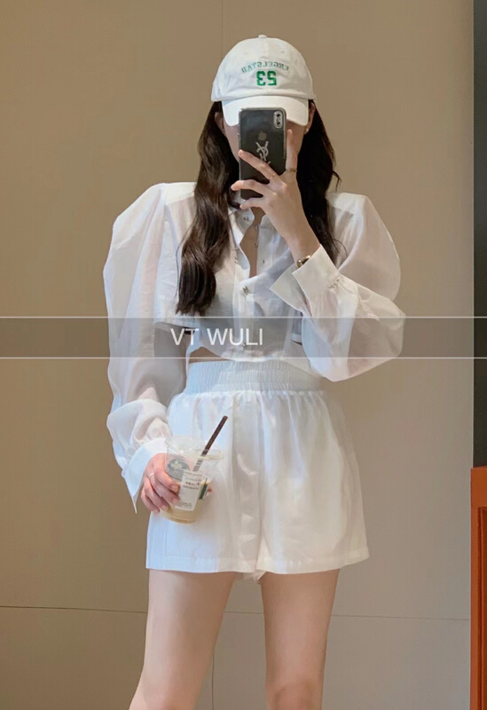 [m2+] fashionable sunscreen shirt + loose comfortable casual pants set 8132\wtt