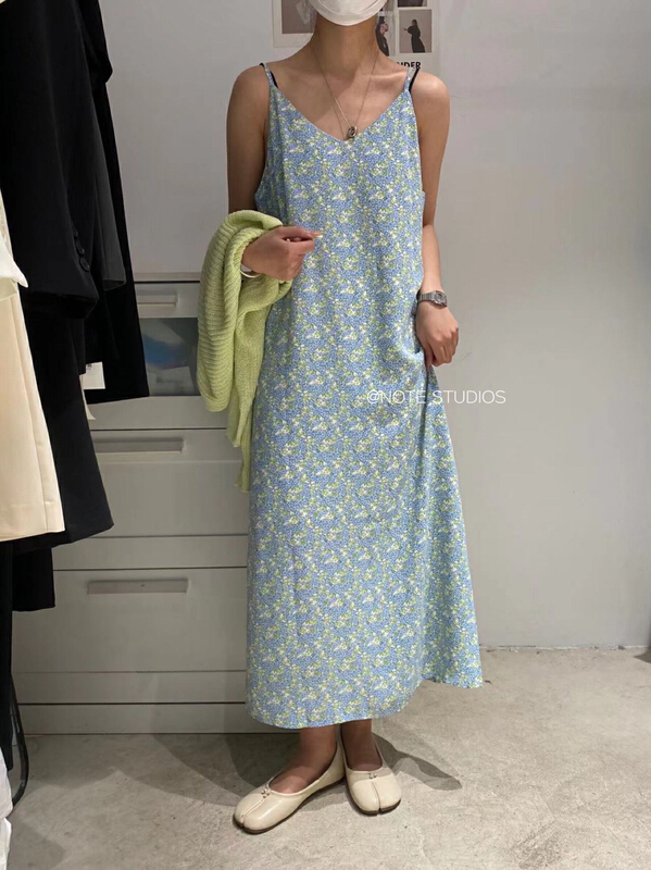 Original price 66.55! [note] Korean chic floral suspender dress 22295\hbx