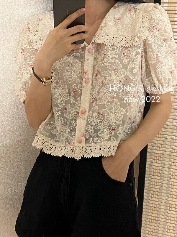 【HONG』S】單排扣碎花舒適小衫  2759#  LL
