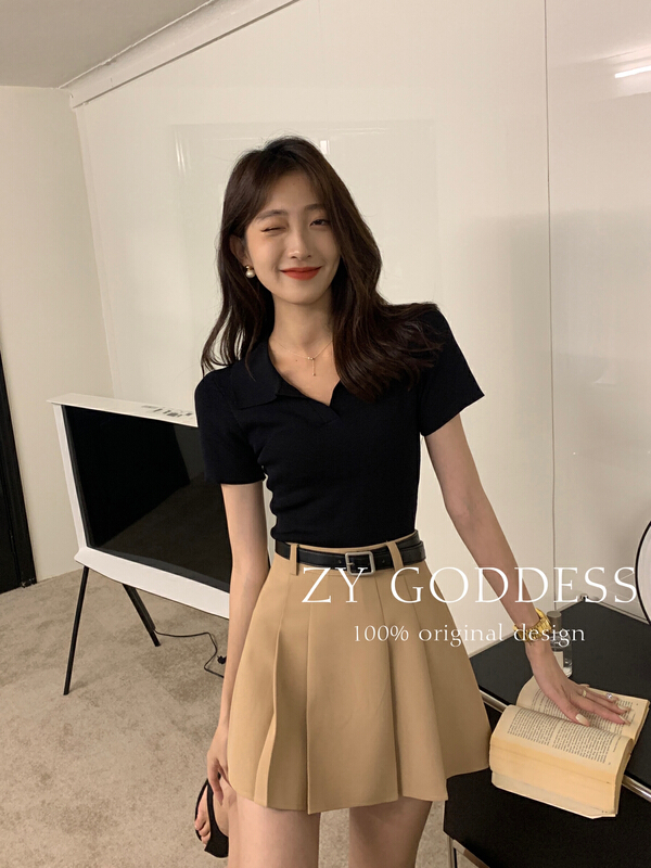 [ZY] sweet and spicy ice silk knitted design Short Sleeve T-Shirt unique to the minority h917