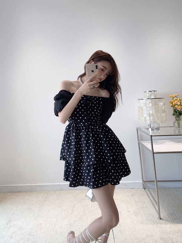 [Vanessa] Western style double-layer Ruffle Dress 6302\ozq