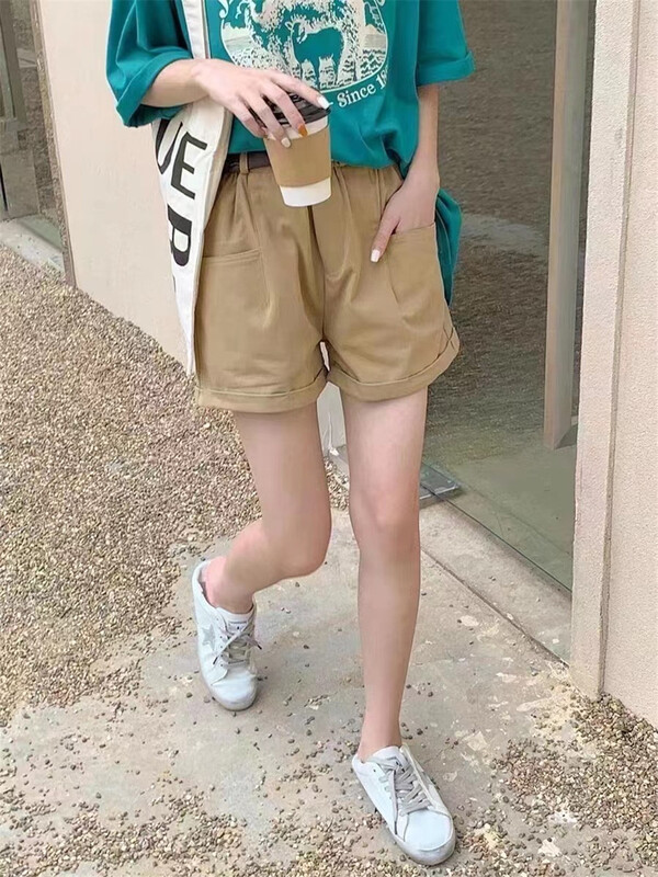 [Naikan Nik] comfortable and versatile simple casual shorts (with belt) (excluding top) 9019-1\lwy