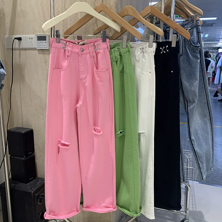 [by flow] Korean wide leg comfortable versatile jeans w709\y