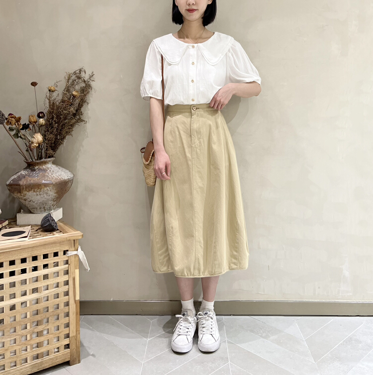 [I look] Japanese ancient lantern net color skirt 72017\zjy