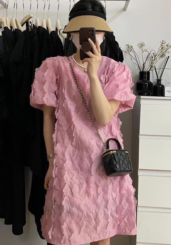 [Daidai] design sense niche three-dimensional petal loose dress ys-4676\hbx