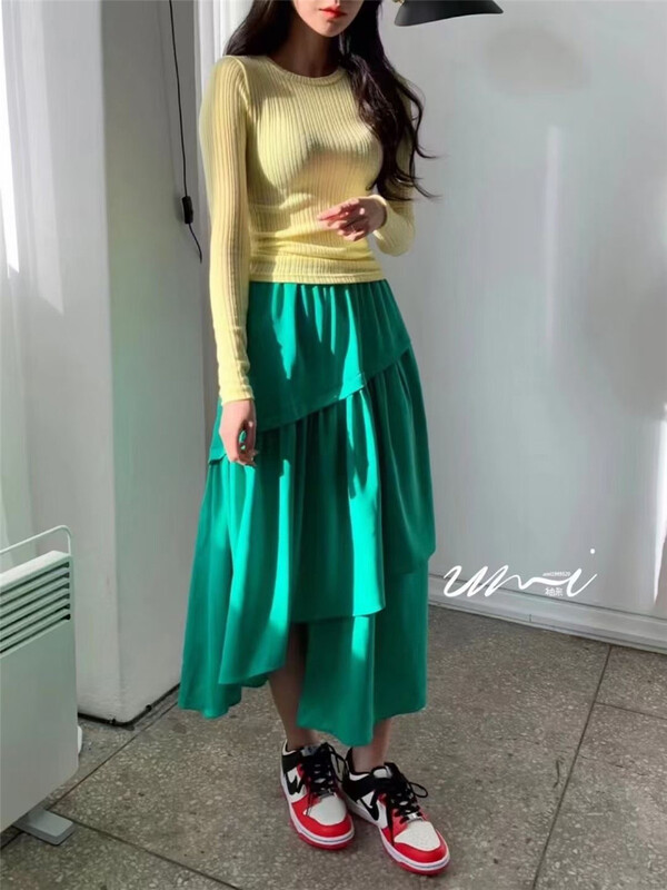 [thousands of fashion products] Han Shu high waist long skirt ys1-793\hjy