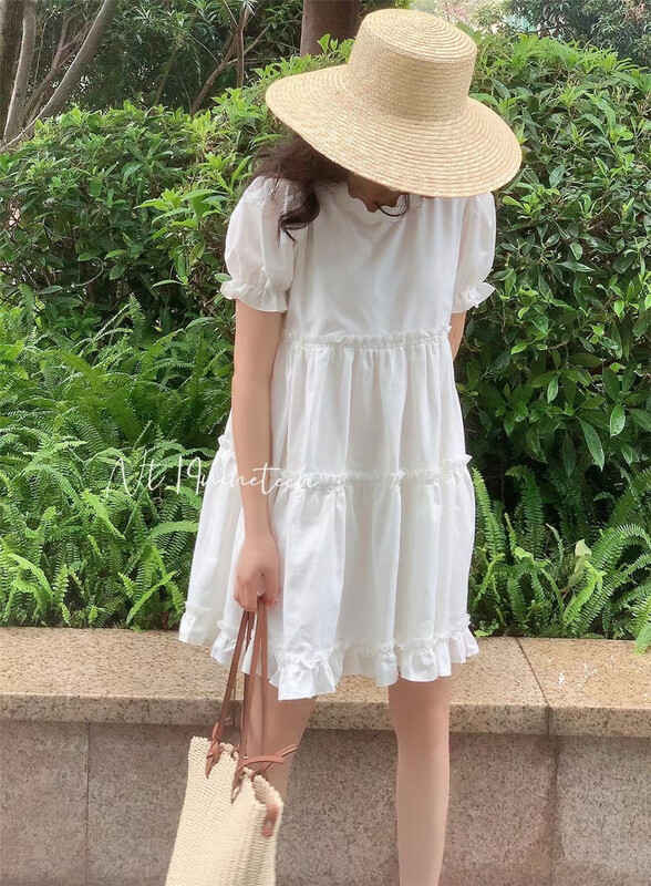 [19.nineteen] round neck Korean French dress 596\ll