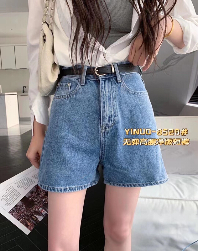 [Yinuo Yinuo denim] elastic free and versatile loose denim shorts (with belt) 8528\zjy