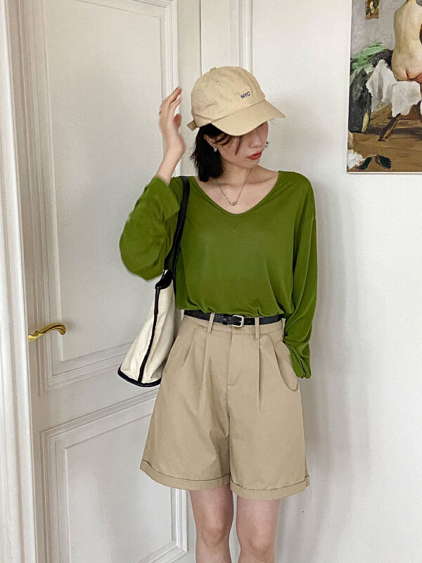 [secondtime] Korean loose and versatile long sleeve T-shirt 5263\xj