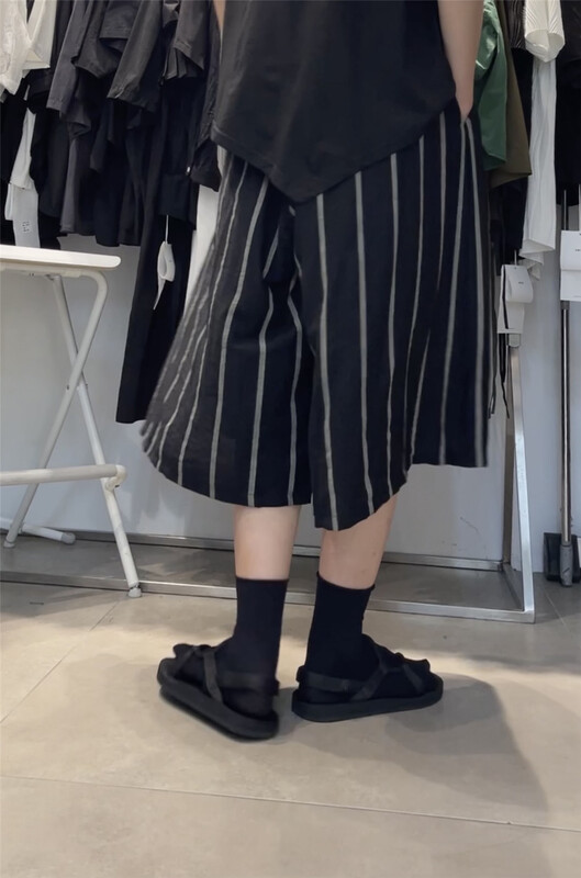 [three and two] striped wide leg comfortable casual shorts 7921\l
