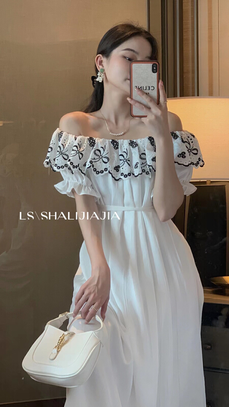 [LS] lotus leaf off shoulder vintage dress 2696\jhy