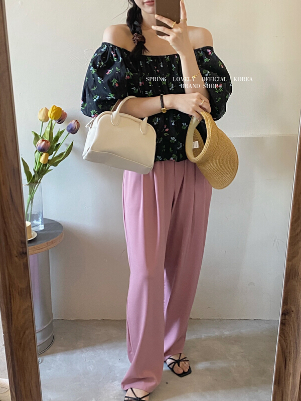 [love] elastic waist drop casual pants s1603\hbx