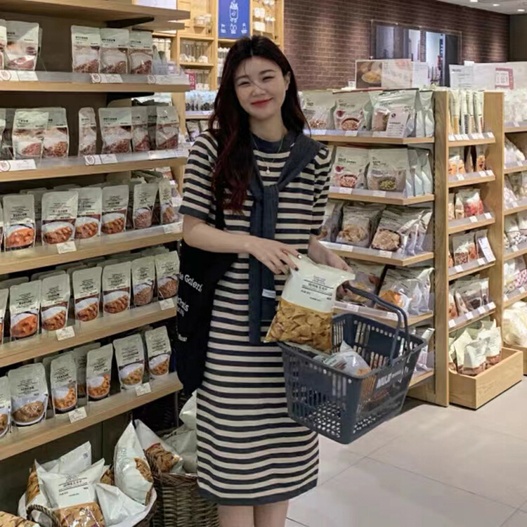 [am Gardenia] casual stripe aging dress ys1-2115\pcz