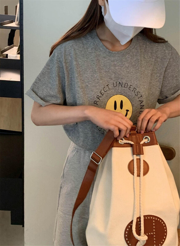 [acme ground] simple and versatile smiley face short sleeve T-shirt 1710\cls