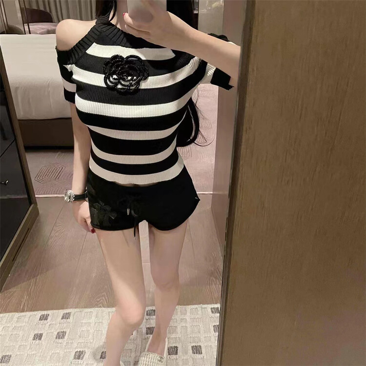 [big C studio] ice silk design stripe shirt 9895\pcz