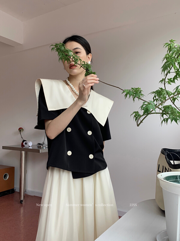 [new open] the new Korean loose sweet little shirt hy22881\zxx in summer 2022