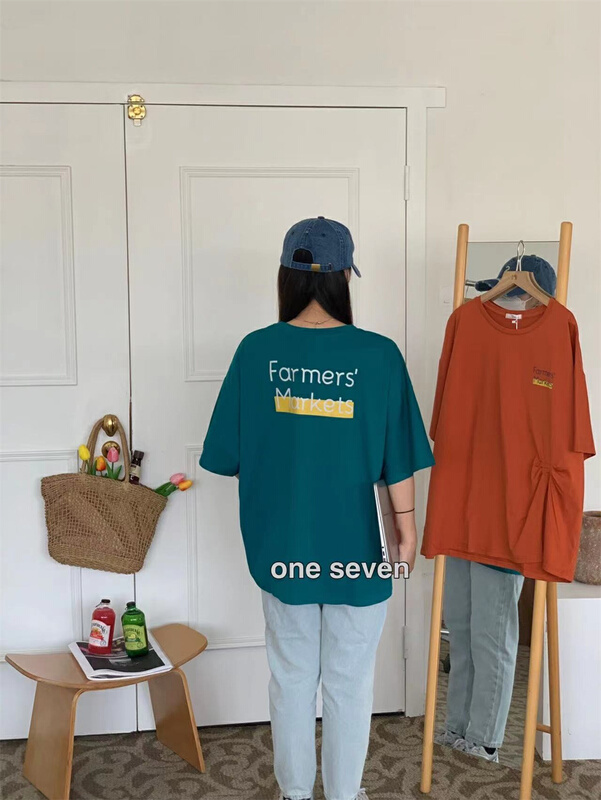 [one seven] loose and versatile Casual Short Sleeve T-shirt 5097\xyy
