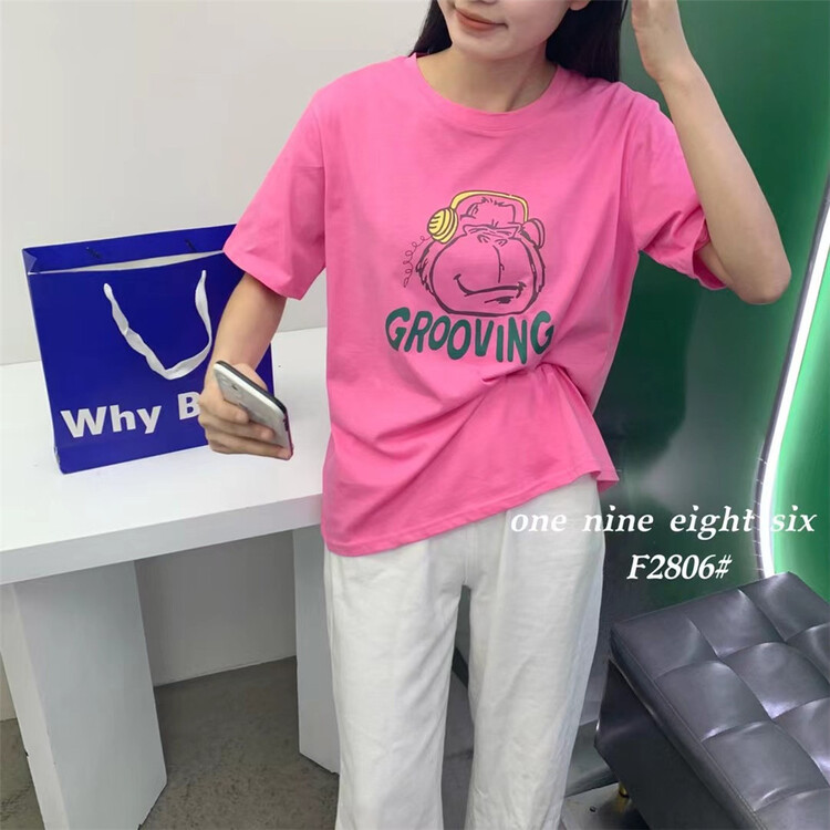 [1986] printed versatile comfortable round neck short sleeve T-shirt ys1-2806\xyy