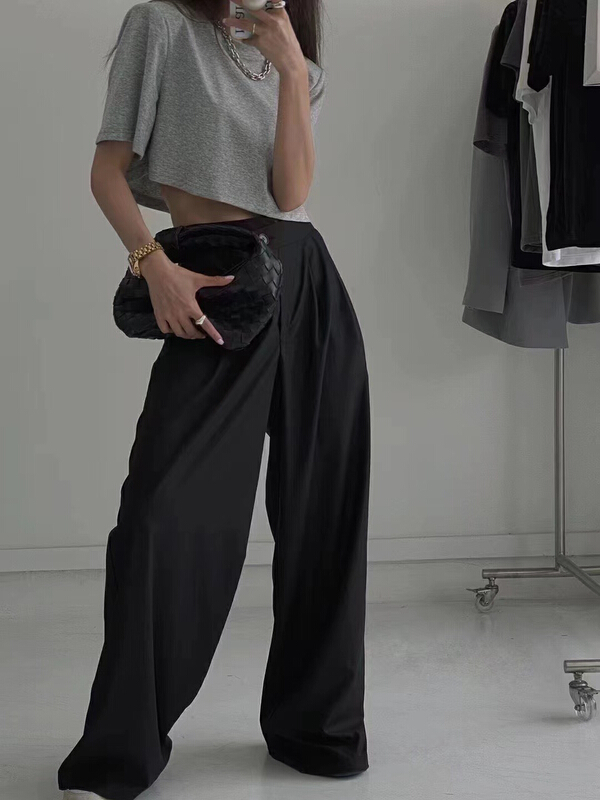 [keen k] round neck short sleeve T-shirt + comfortable casual pants two piece set tz80\wtt