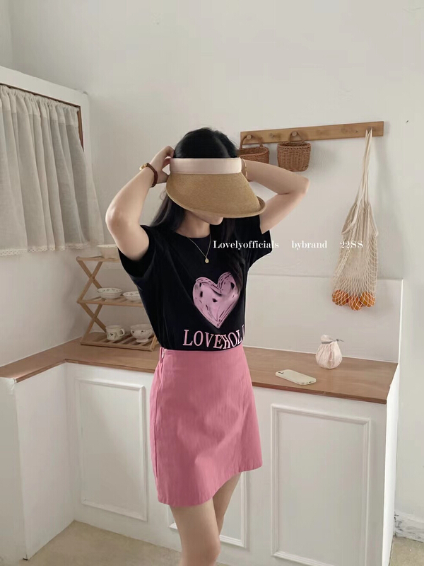 【 love 】 Korean simple thin solid color skirt s1607\hbx