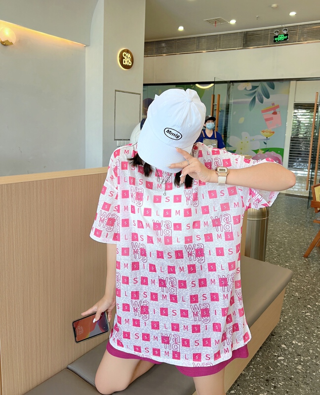 [Irene] simple casual lettered short sleeve T-shirt 2386\wtt