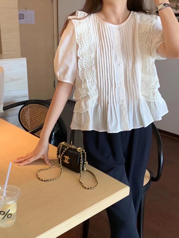 [o.lucky] French retro Ruffle shirt 1880\hbx