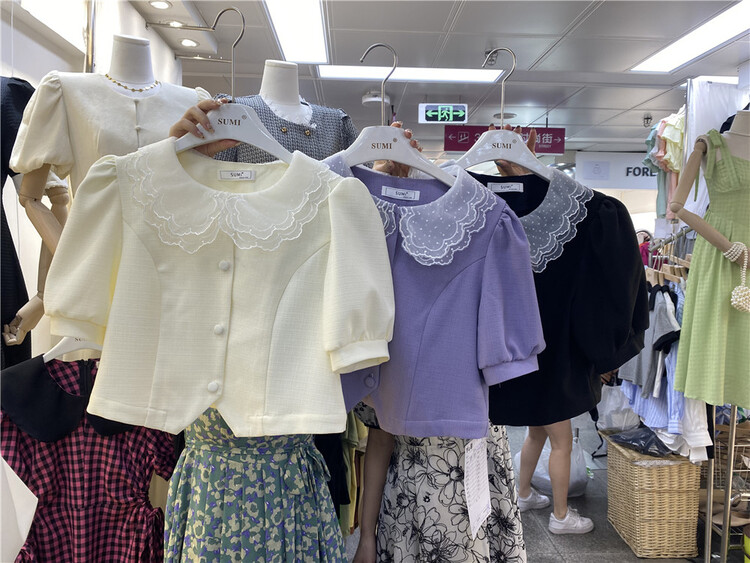 [Sumi] Korean style baby neck bubble sleeve short shirt 22676\zjy