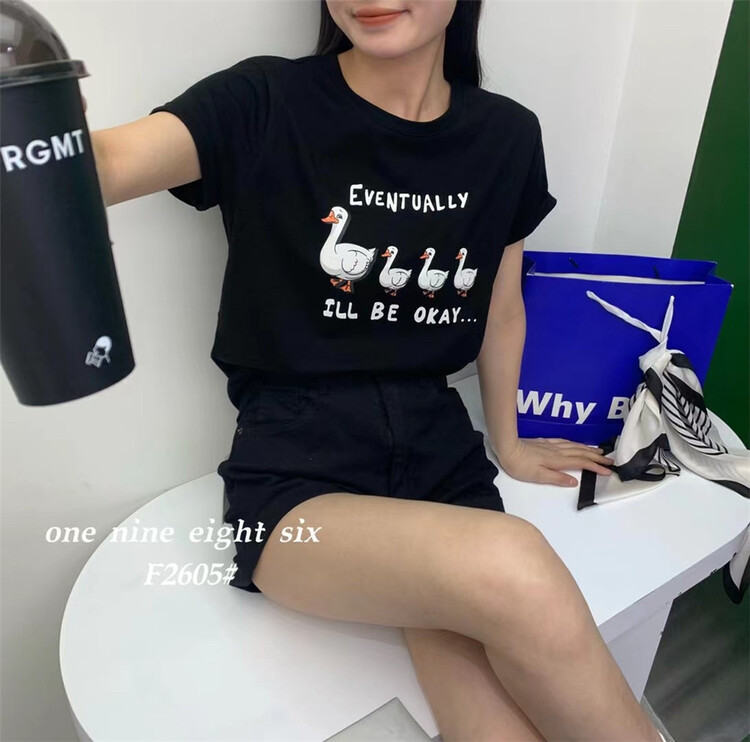[1986] Korean cartoon printed short sleeve T-shirt 2605 \xyy