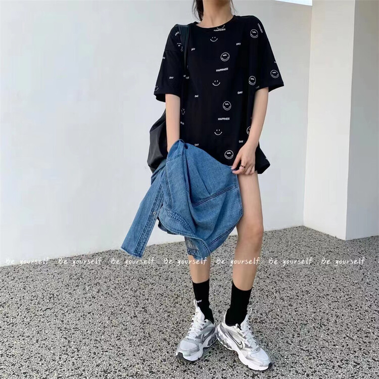 [be your self] round neck comfortable short sleeve T-shirt t66073\hyy