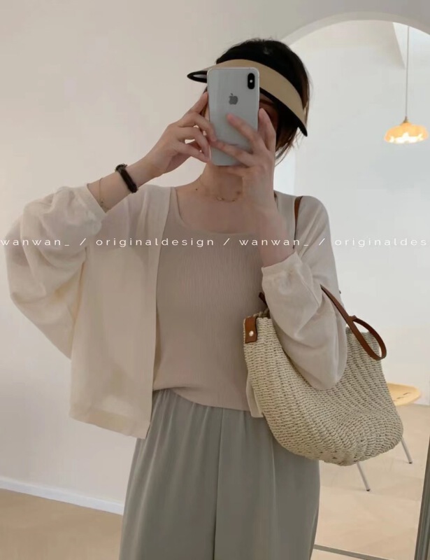 [wanwan] gentle temperament sunscreen knitted cardigan 0035\hbx