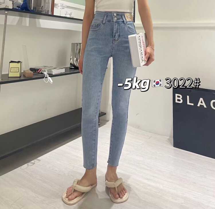 [-5kg] fashion slim high waist pencil jeans 3022-5\ll
