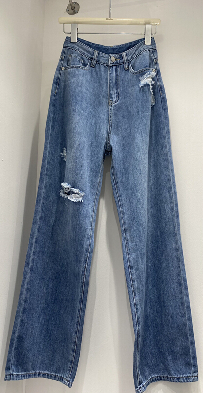 [Dido] Korean version of versatile jeans with holes and thin 1620\lsw