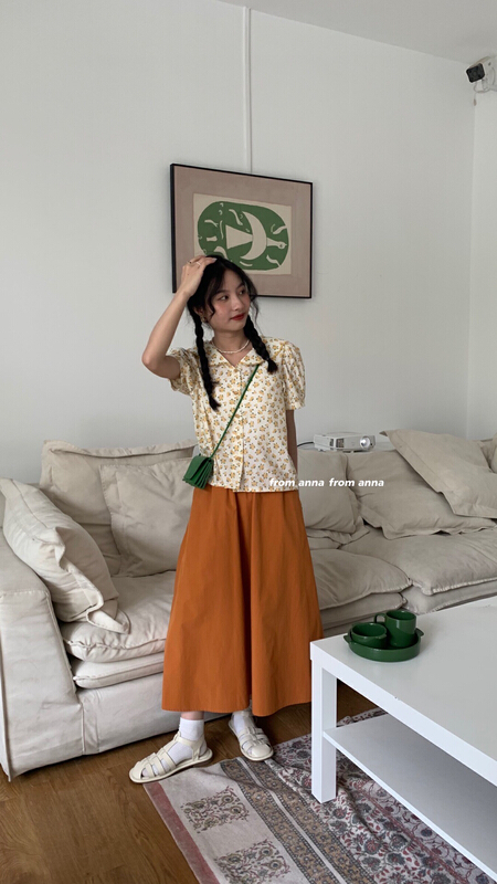 [from Anna] little woman's sweet floral wave collar shirt 2150\lsw