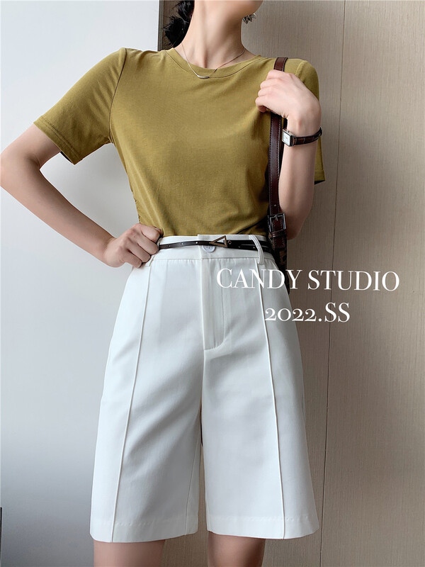 [candy] round neck Korean fashion short sleeve T-shirt 5201\zjy