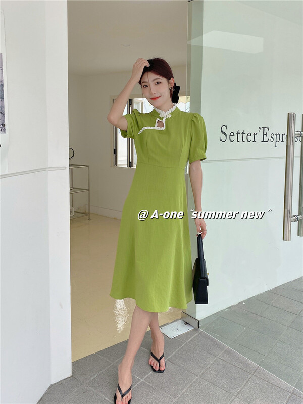[A-One] national style buckle dress 22191\hjy
